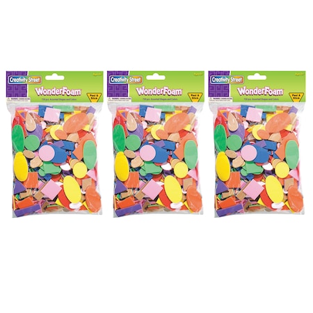 Creativity Street WonderFoam Peel/Stick Assorted Shapes, Colors, Sizes, PK2160 PAC4308